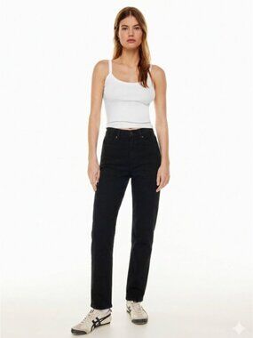 Aritzia Levis 80s‎ Mom Jean Stonewash BLACK Denim High Rise Vintage loose Fit 30